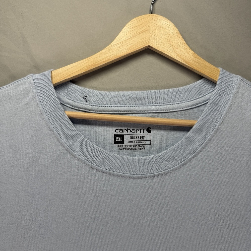 Carhartt Pocket T Shirt Mens 2XL Blue Short Sleeve Work Loose Fit Cotton NWT - Picture 6 of 9